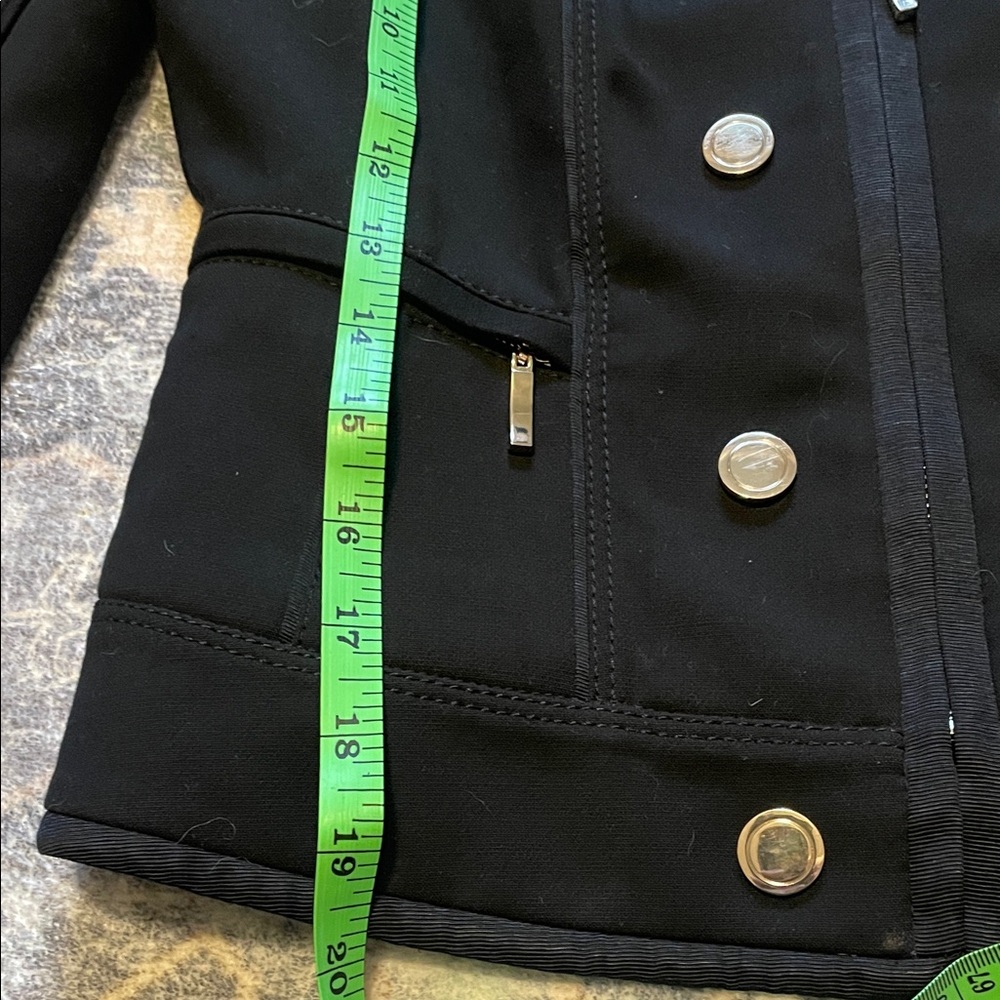 White House Black Market Black Utility Jacket with Gold Accents - Picture 7 of 7